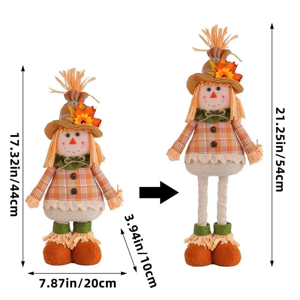 Poupée épouvantail rembourrée - Décoration d'automne avec pattes flexibles