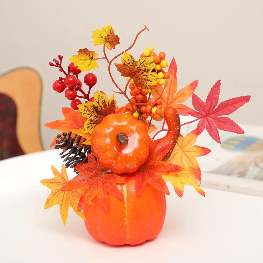 Kunstmatig Pompoen Ornament - Herfst Esdoornblad Decor voor Huis & Raam