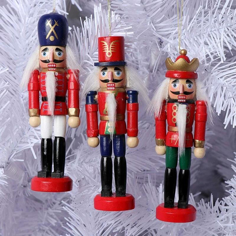 6 pezzi Mini Schiaccianoci in Legno – Decorazioni e Ornamenti per Albero di Natale