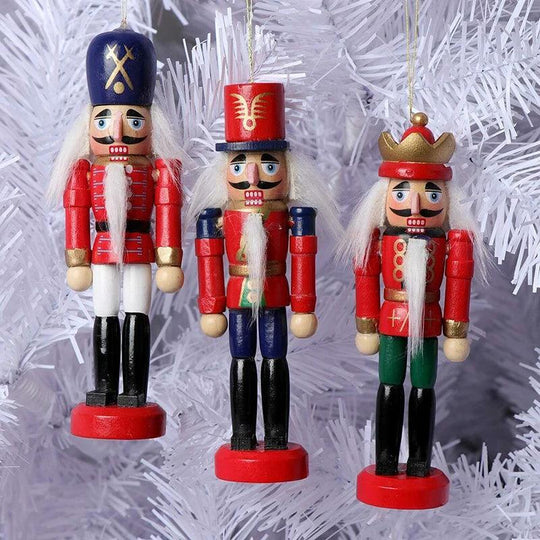 6 pezzi Mini Schiaccianoci in Legno – Decorazioni e Ornamenti per Albero di Natale