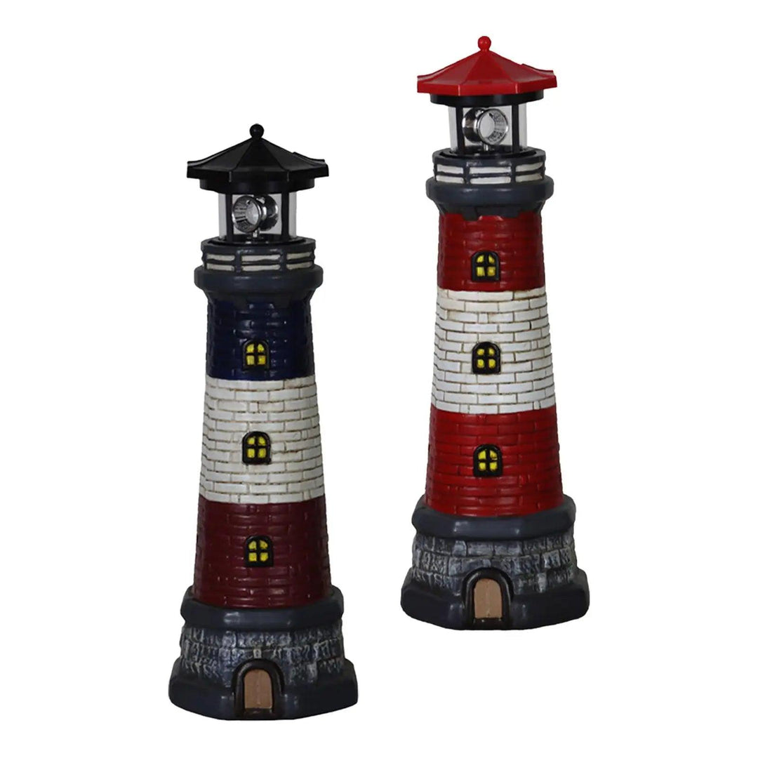 Figurine de phare avec lampe solaire