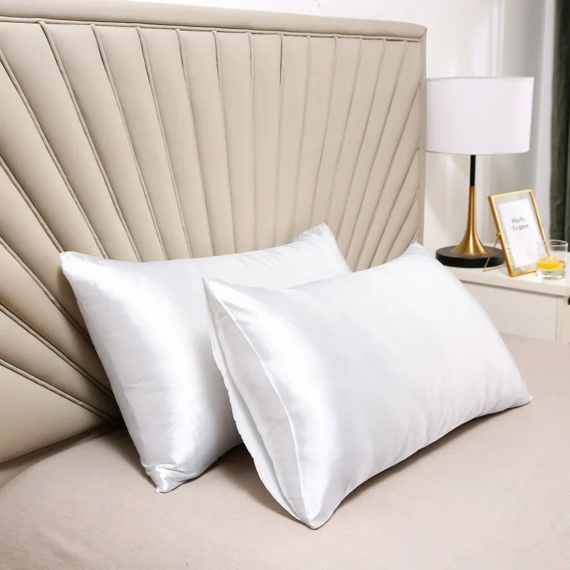 Taie d'oreiller en satin doux comme de la soie - Housse d'oreiller douce pour cheveux et peau, décoration cosy pour la literie à la maison