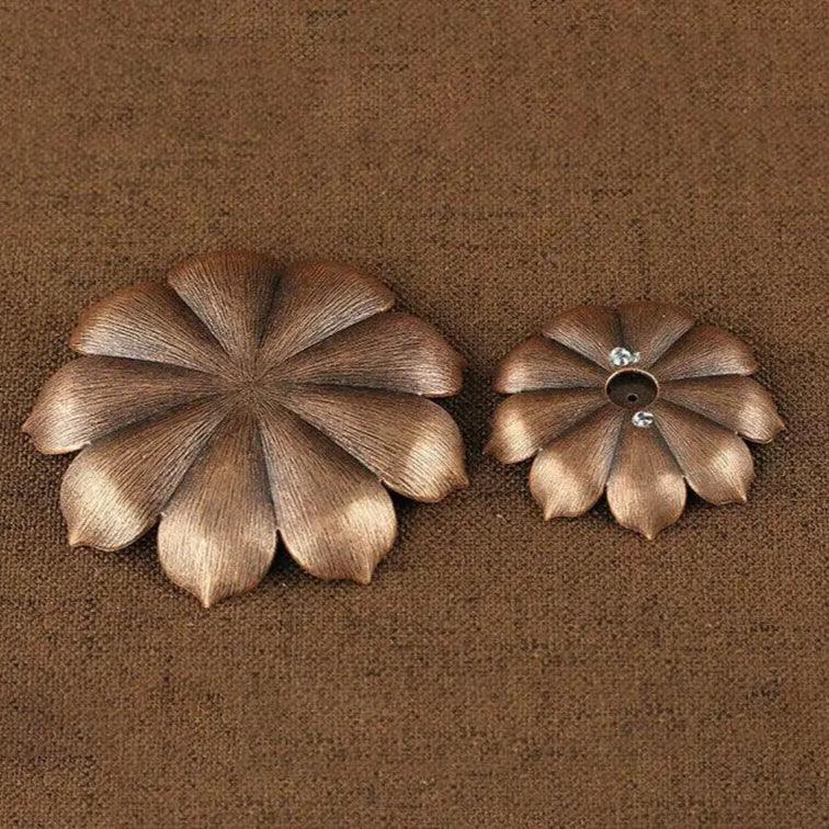 3-in-1 Wierookhouder | Lotus Design Alloy Wierookbrander voor Yoga, Sage & Sandelhout | Bronzen Basis - Huisdecoratie & Kerstcadeau