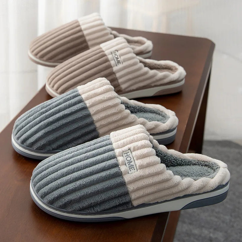 Gezellige Gestreepte Pantoffels voor Heren | Winter