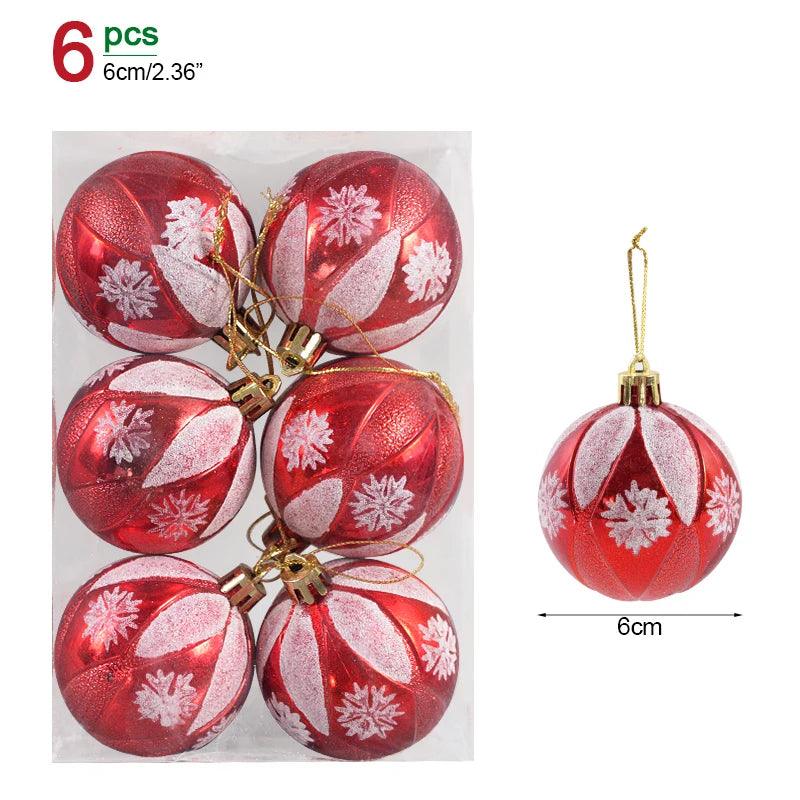 Ensemble de 6 boules de Noël – Décoration festive pour sapins de Noël