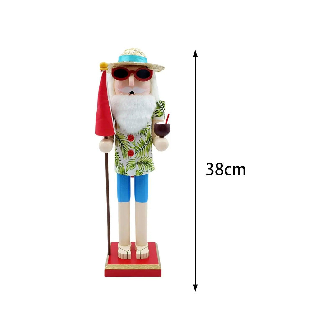 Schiaccianoci Babbo Natale da spiaggia in legno
