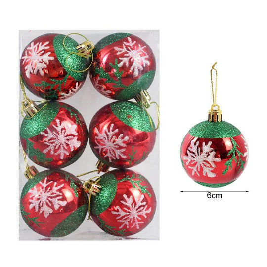 Ensemble de 6 boules de Noël – Décoration festive pour sapins de Noël