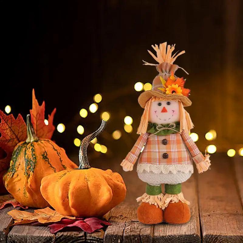 Stuffed Scarecrow - Autumn Decoration with Flexible Legs