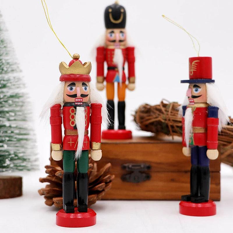 6 pezzi Mini Schiaccianoci in Legno – Decorazioni e Ornamenti per Albero di Natale