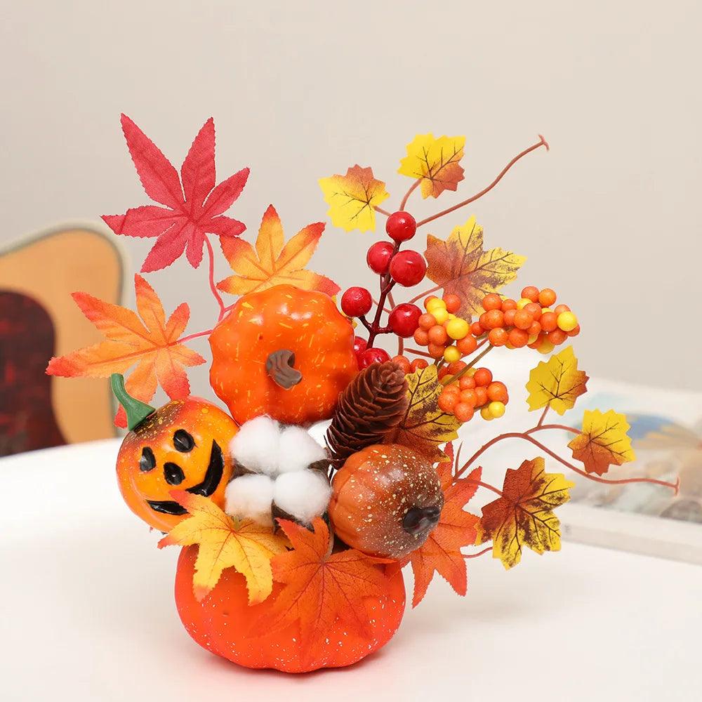 Kunstmatig Pompoen Ornament - Herfst Esdoornblad Decor voor Huis & Raam