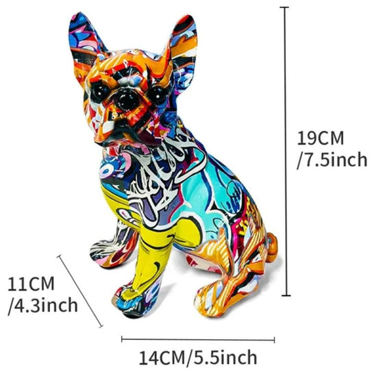 Colorful French Bulldog Wax Figurine - Pet Dog DIY Graffiti Craft & Desk Decoration