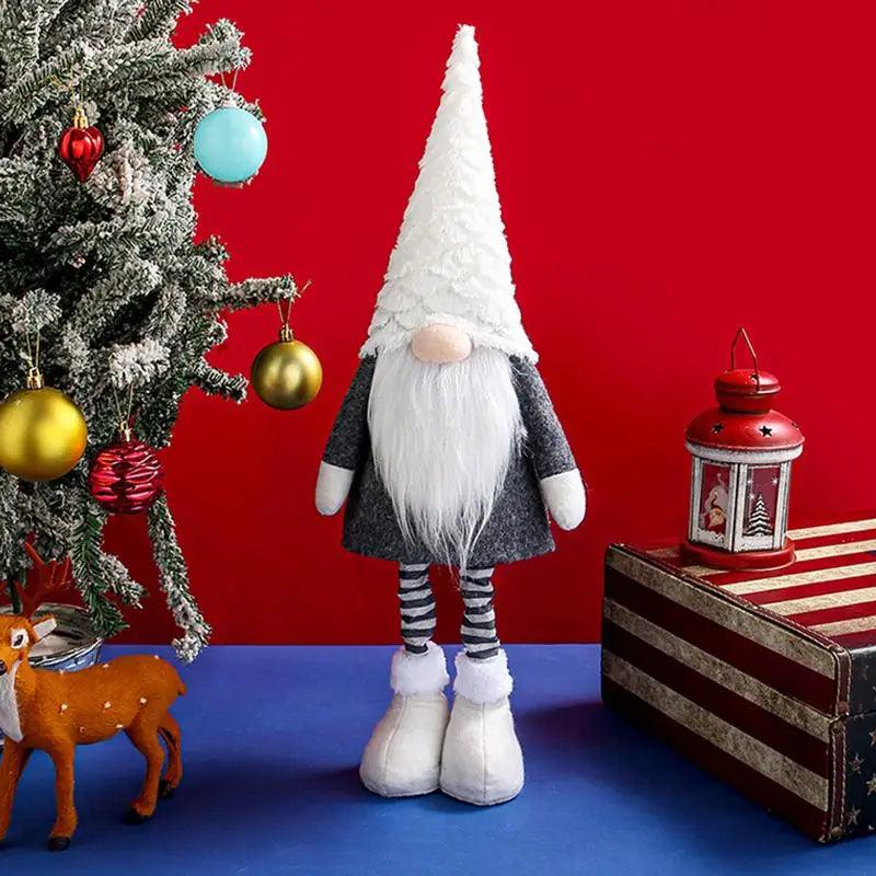 Decorazioni per gnomi di Natale con gambe lunghe estensibili
