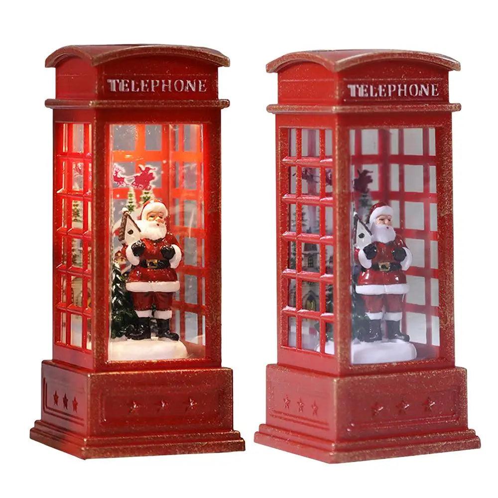 Kerst telefooncel lantaarn