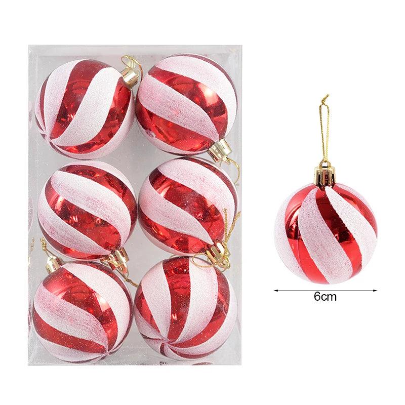 Ensemble de 6 boules de Noël – Décoration festive pour sapins de Noël