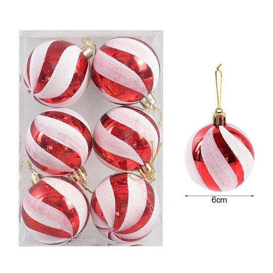 Ensemble de 6 boules de Noël – Décoration festive pour sapins de Noël