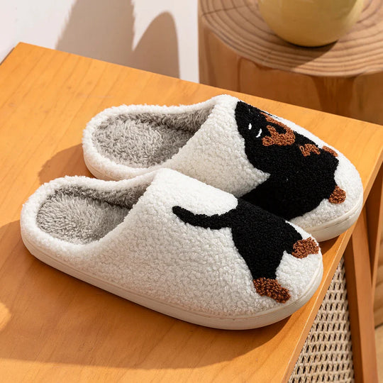 Pantoufles unisexes avec motif chien | Peluche