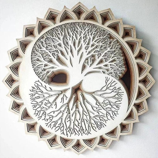 Mandala dell'Albero della Vita in Legno