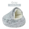Round Cat Cushion – 2-in-1 Semi-Closed Soft Plush Pet Bed for Cats and Small Dogs