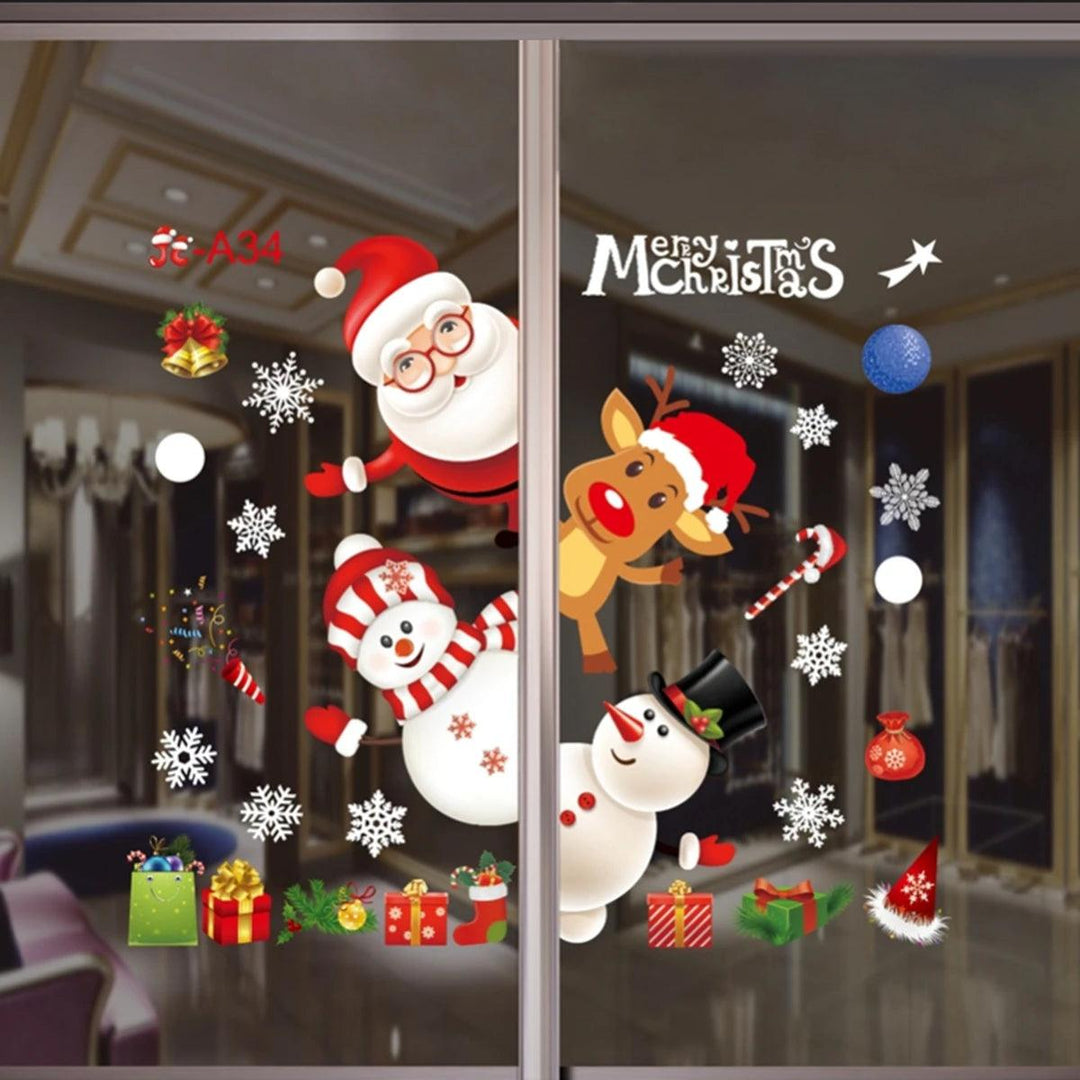 Kerst muurstickers - Vrolijk Kerstfeest decoratie voor thuis 2024 | Kerst ornamenten voor Nieuwjaar 2025