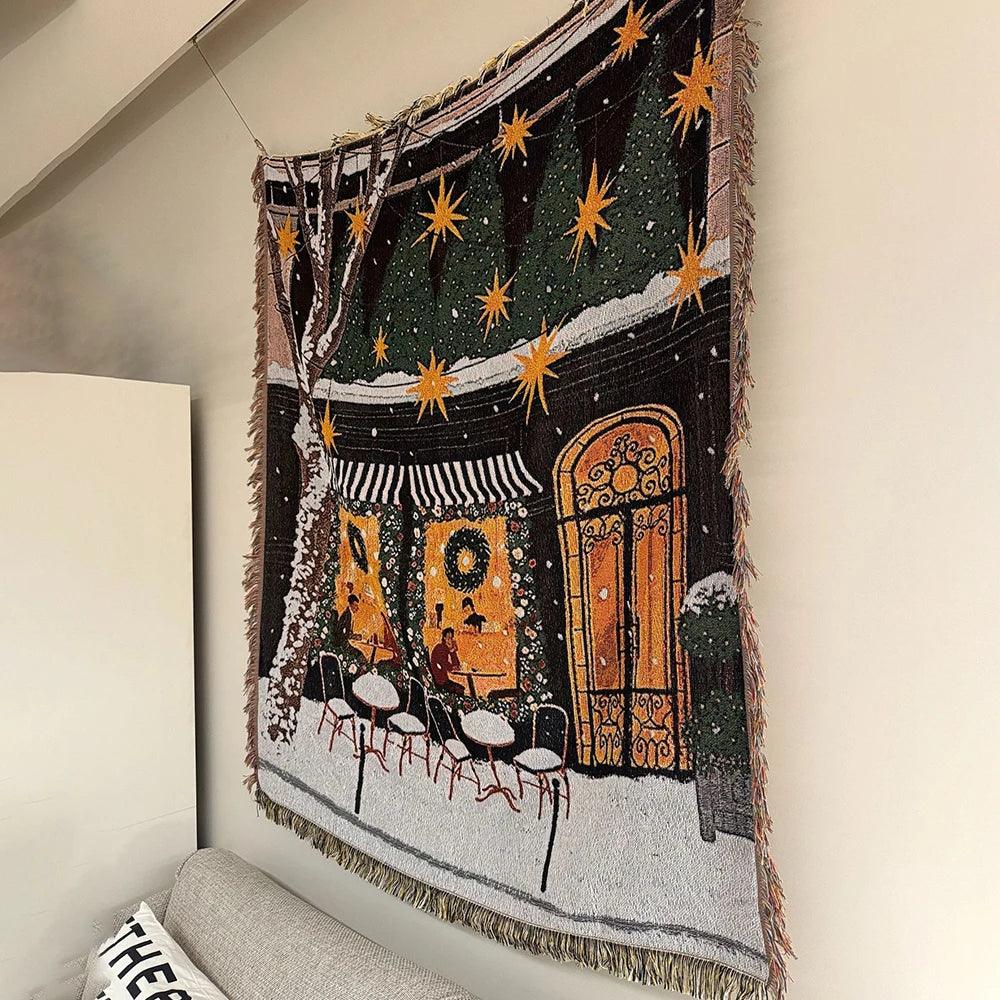 Coperta regalo di Capodanno 2024 – Schiaccianoci Albero di Natale Stella Copriletto e Plaid in pile morbido per decorazioni natalizie a casa