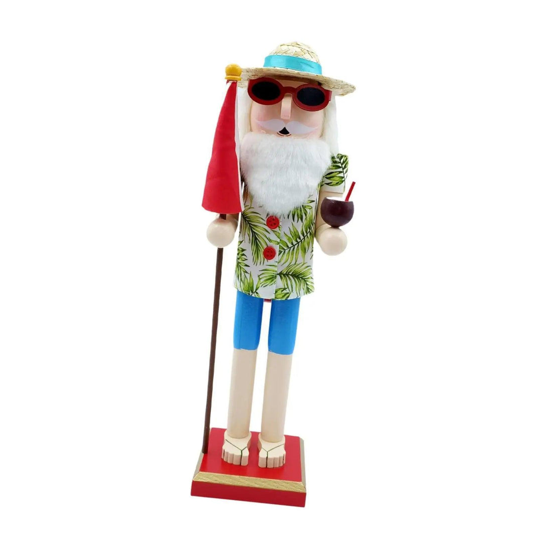 Schiaccianoci Babbo Natale da spiaggia in legno