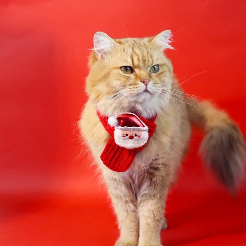 Cappello con polsino di Babbo Natale per animali domestici – Costume caldo lavorato a maglia per gatti e cani – Design cartone animato renna pupazzo di neve