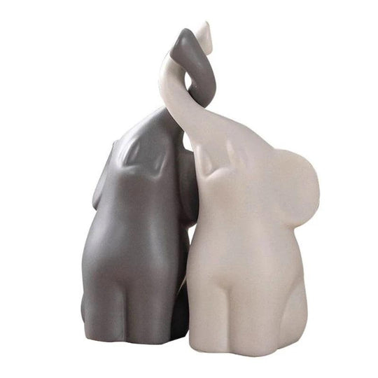 Figurines d'éléphants en céramique