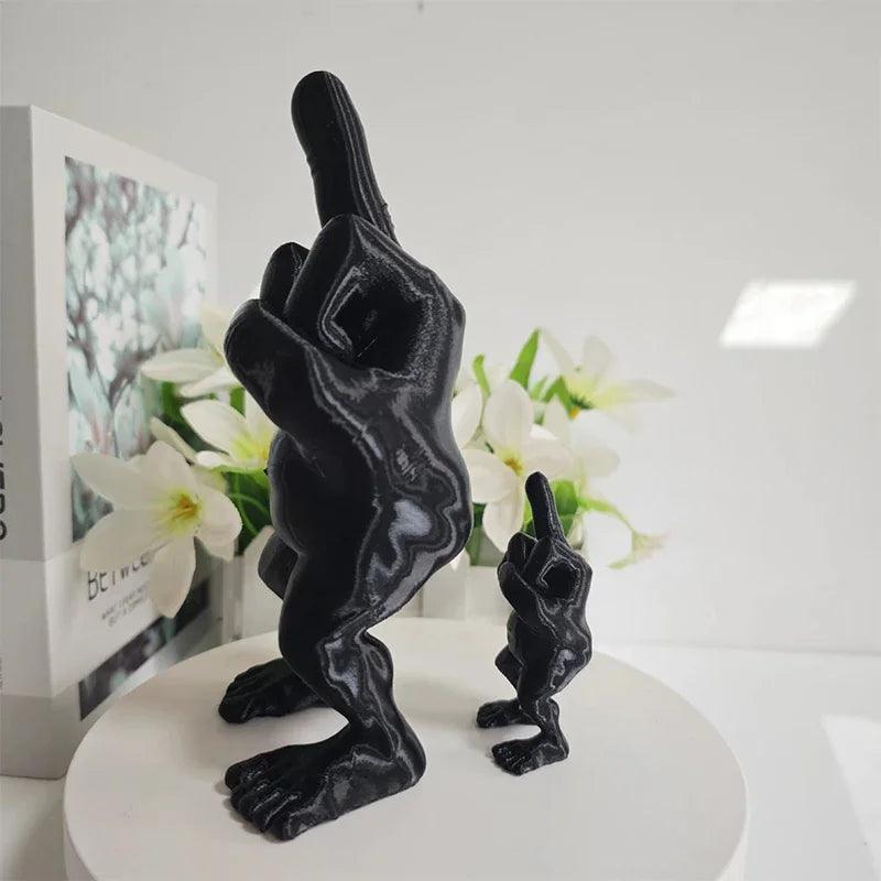 3D Gedrukt Middelvinger Grappig Cadeau - Bureau Decoratie Kantoor Ornament