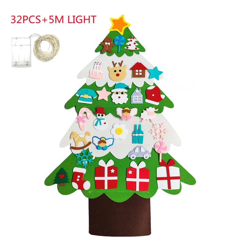 DIY Felt Christmas Tree - Christmas Decoration for Home 2022 Santa Xmas Kids Gifts