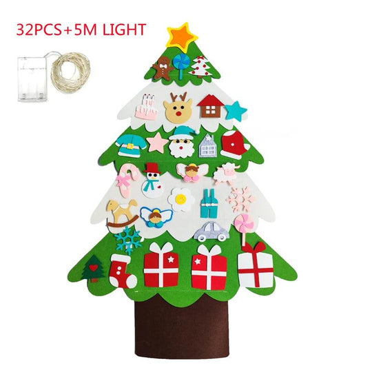 DIY Felt Christmas Tree - Christmas Decoration for Home 2022 Santa Xmas Kids Gifts