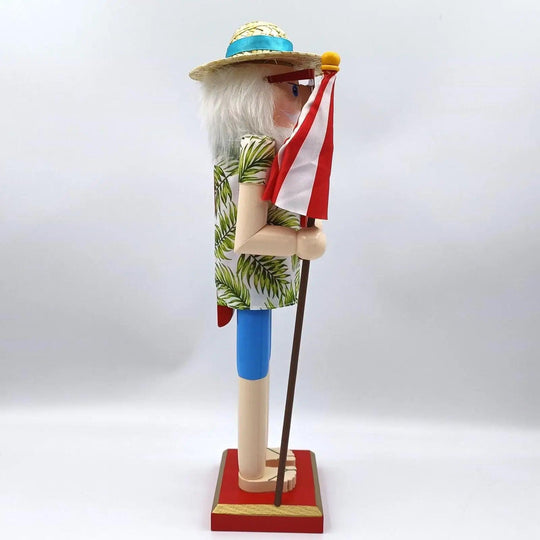 Schiaccianoci Babbo Natale da spiaggia in legno