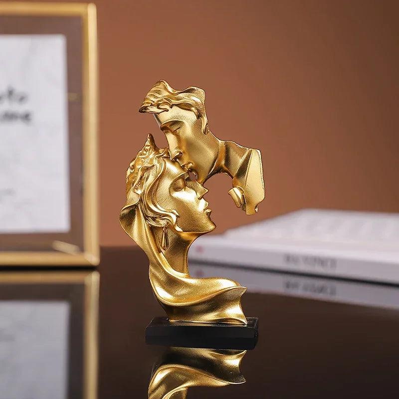 Mini statua in resina amanti - modello in posizione di bacio - ornamento per decorazione casa