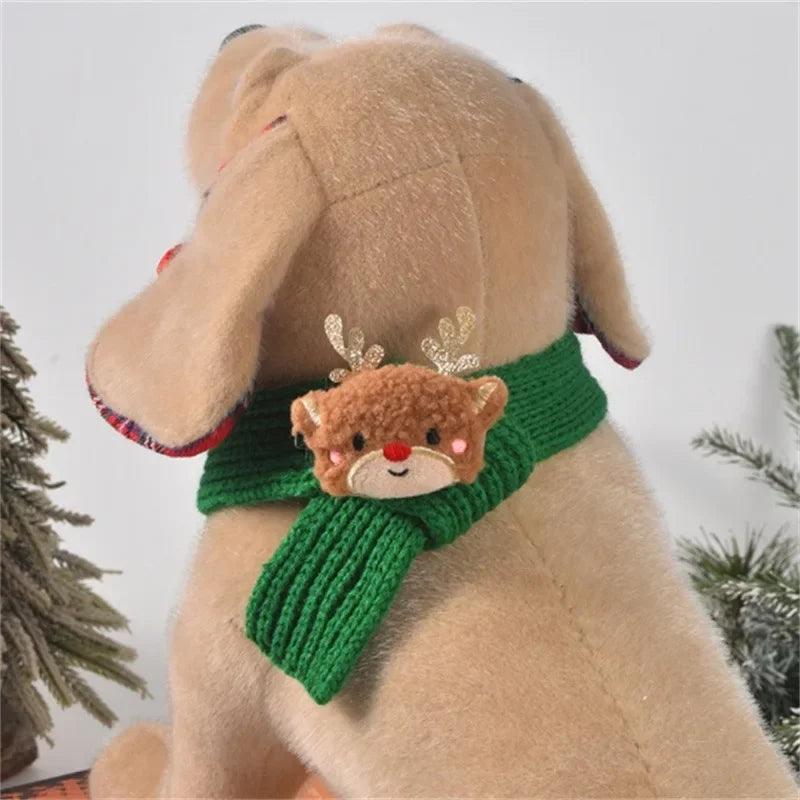 Cappello con polsino di Babbo Natale per animali domestici – Costume caldo lavorato a maglia per gatti e cani – Design cartone animato renna pupazzo di neve