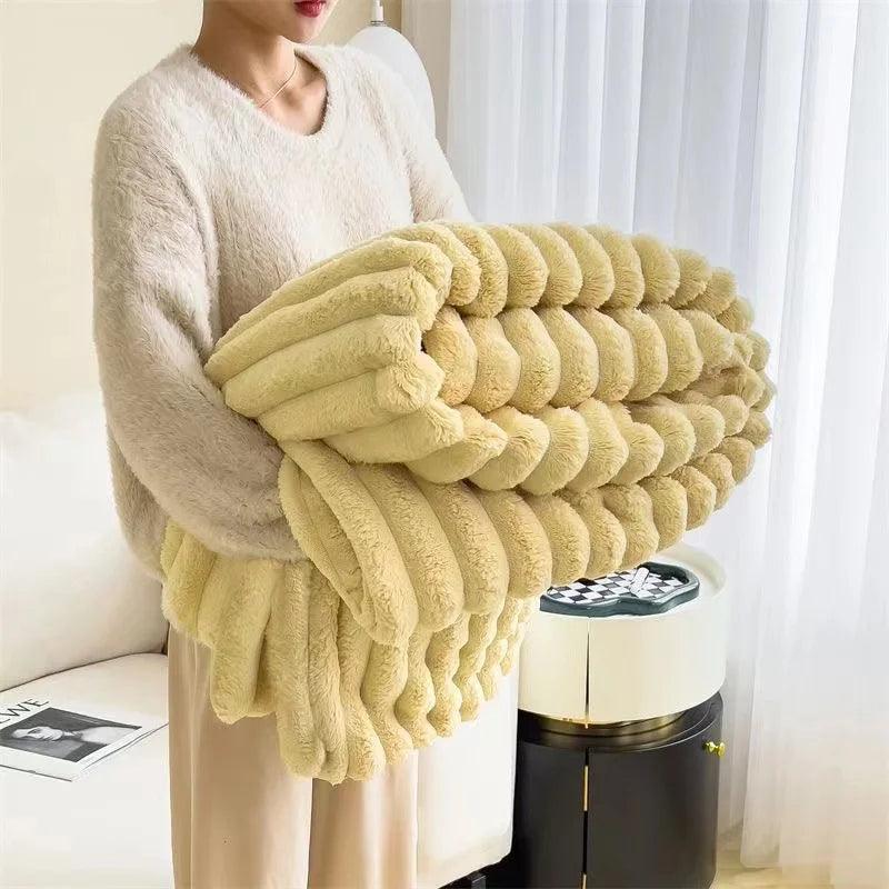 Coperta di peluche con coniglio