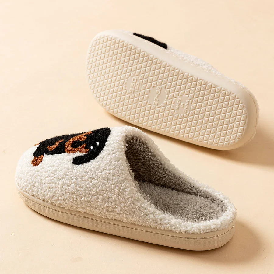Unisex Slippers with Dog Pattern | Plush