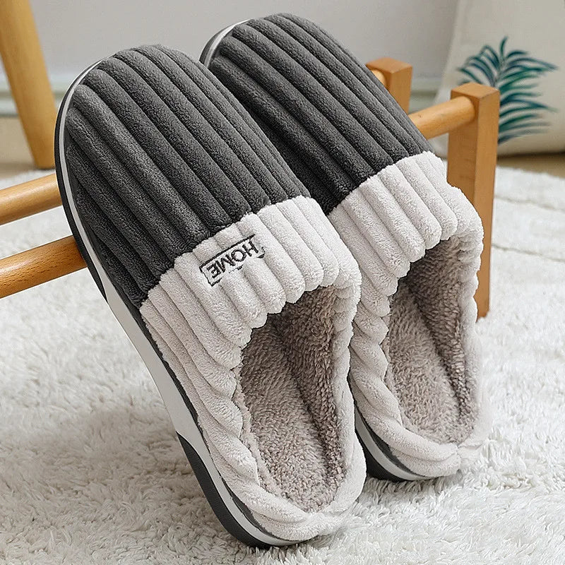 Gezellige Gestreepte Pantoffels voor Heren | Winter