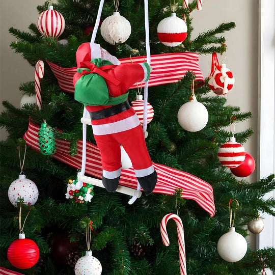 The Santa Claus Climbing Ladder Ornament - Cheerful Christmas Decoration for Home Tree Ornament