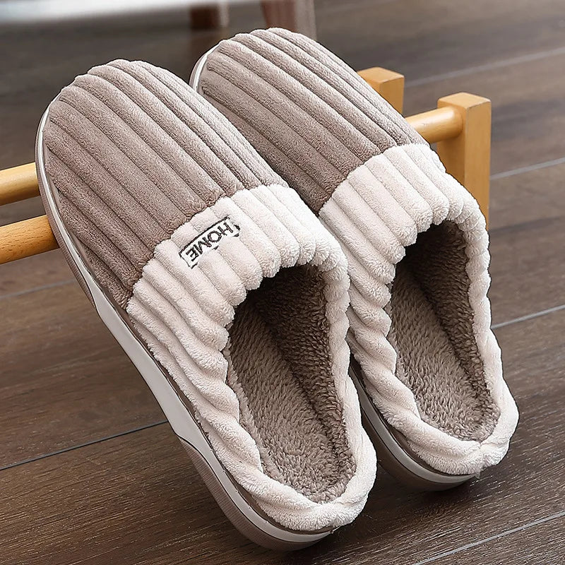 Pantoufles rayées confortables pour hommes | Hiver