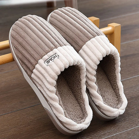 Pantoufles rayées confortables pour hommes | Hiver