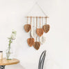 Leaf Macramé Wandkleed - Boho Kamerdecoratie, Geweven Aesthetisch Wandtapijt voor Huis, Kamer & Bruiloft Versiering in Groen