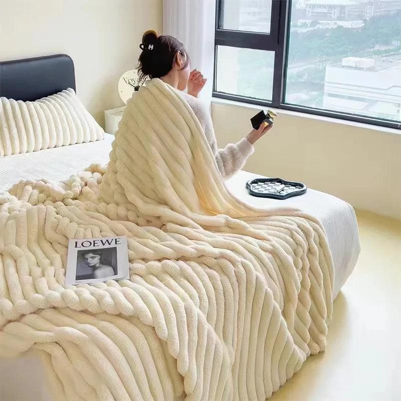 Coperta di peluche con coniglio