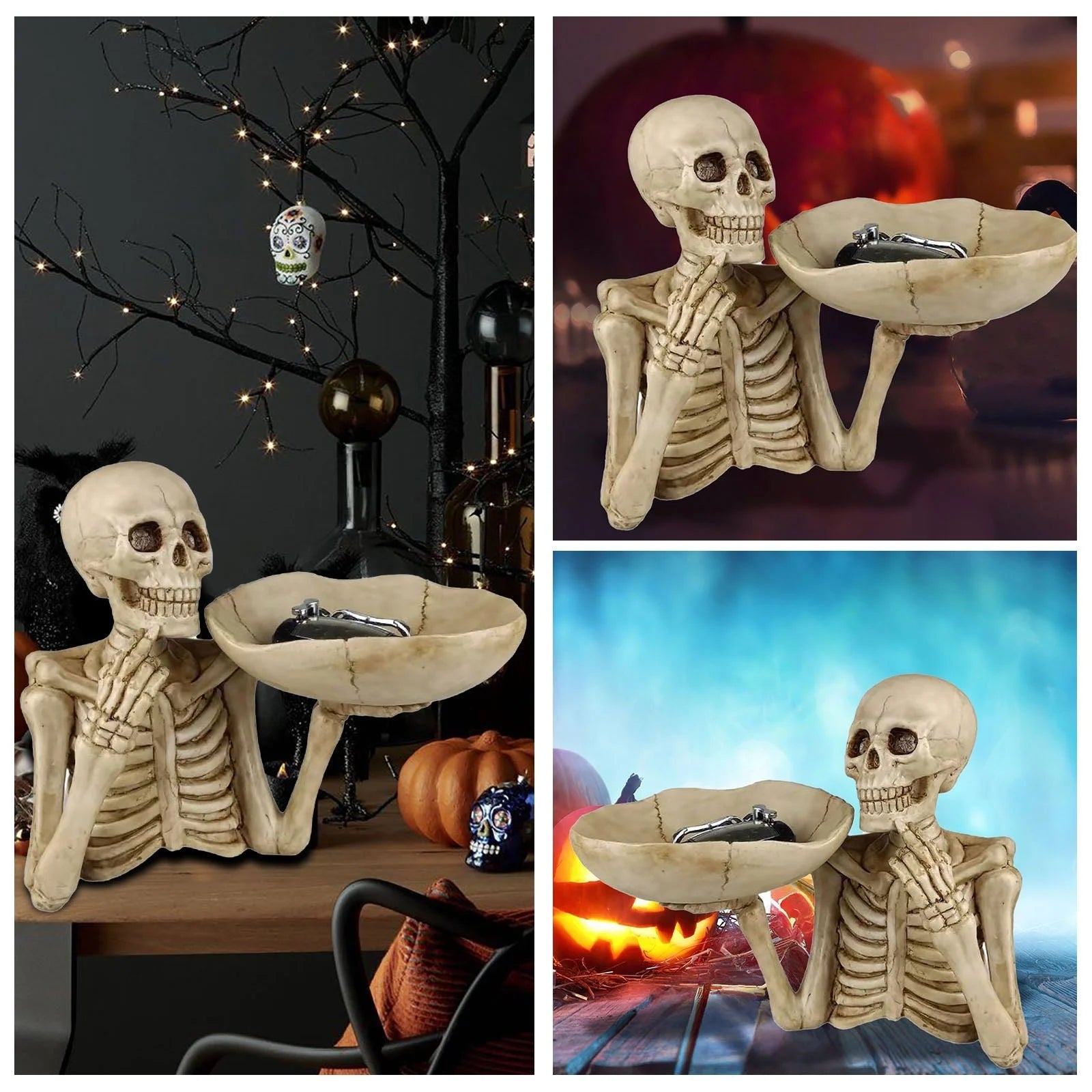 Hars Schedel Dienblad Decoratief Ornament | Halloween