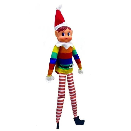 Bambola Elfo di Natale 42cm – Elfo Dispettoso e Flessibile sulla Mensola