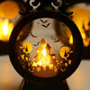Gotisch Vintage Kasteel LED Lantaarn met Heks & Pompoen | Halloween Tafelstuk