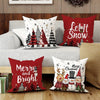 Christmas Decoration Pillowcase - Cheerful Santa Christmas Tree Pattern, Sofa Cushion Cover