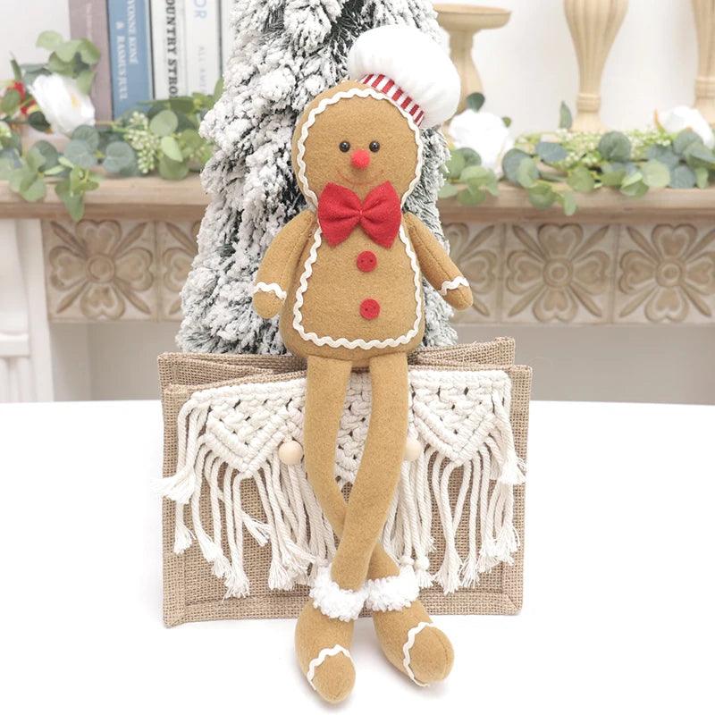 Kerst Nieuwjaar Decoratie voor Thuis – Pluche Pop Gemberbrood Man Kerstboom Hang Ornament – Binnen Hanger Kind Cadeau Decor 2024
