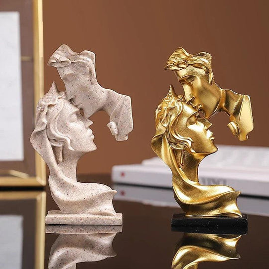 Mini statua in resina amanti - modello in posizione di bacio - ornamento per decorazione casa
