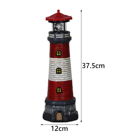 Figurine de phare avec lampe solaire