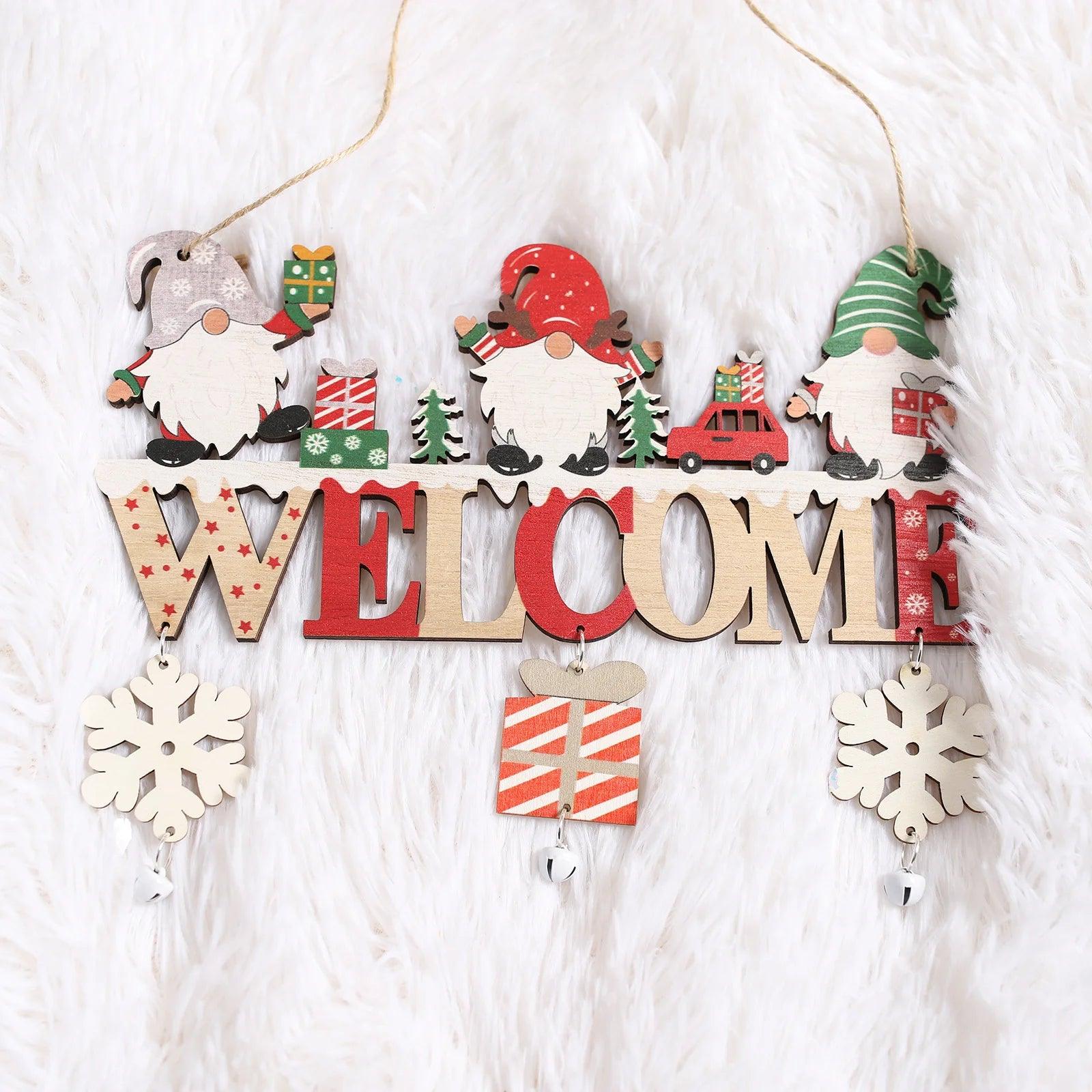 2024 Houten Kersthangers - Deur Muur Xmas Decor, Boom Hang Ornamenten voor Gelukkig Nieuwjaar 2025