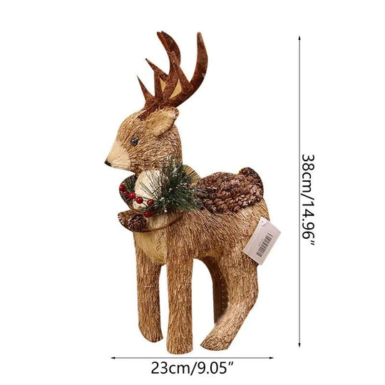 Ornament with straw head and moose